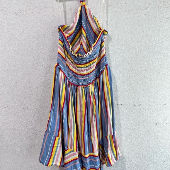 bcbgirls Dress Size:12 Colorful Striped Halter Dress - Picture 4 of 11